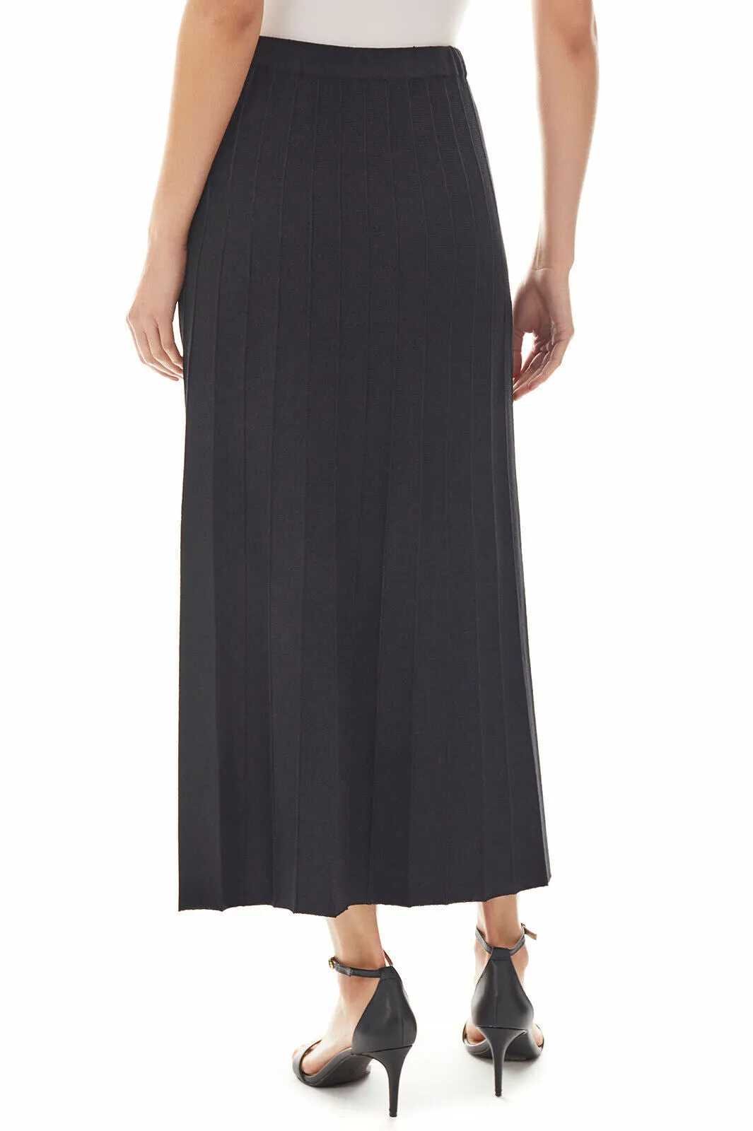 Plus Size Pleated Soft Knit Maxi Skirt