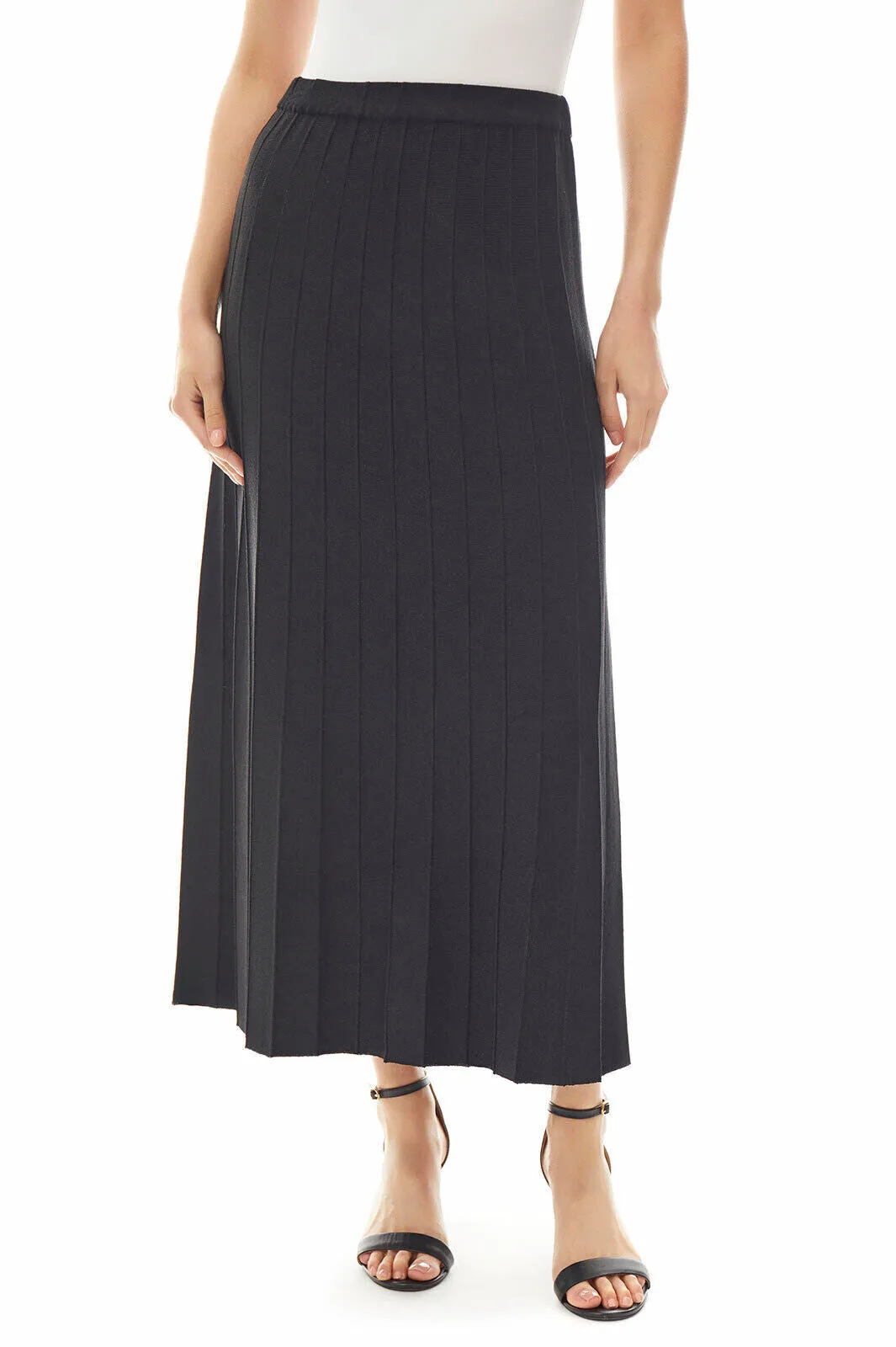 Plus Size Pleated Soft Knit Maxi Skirt