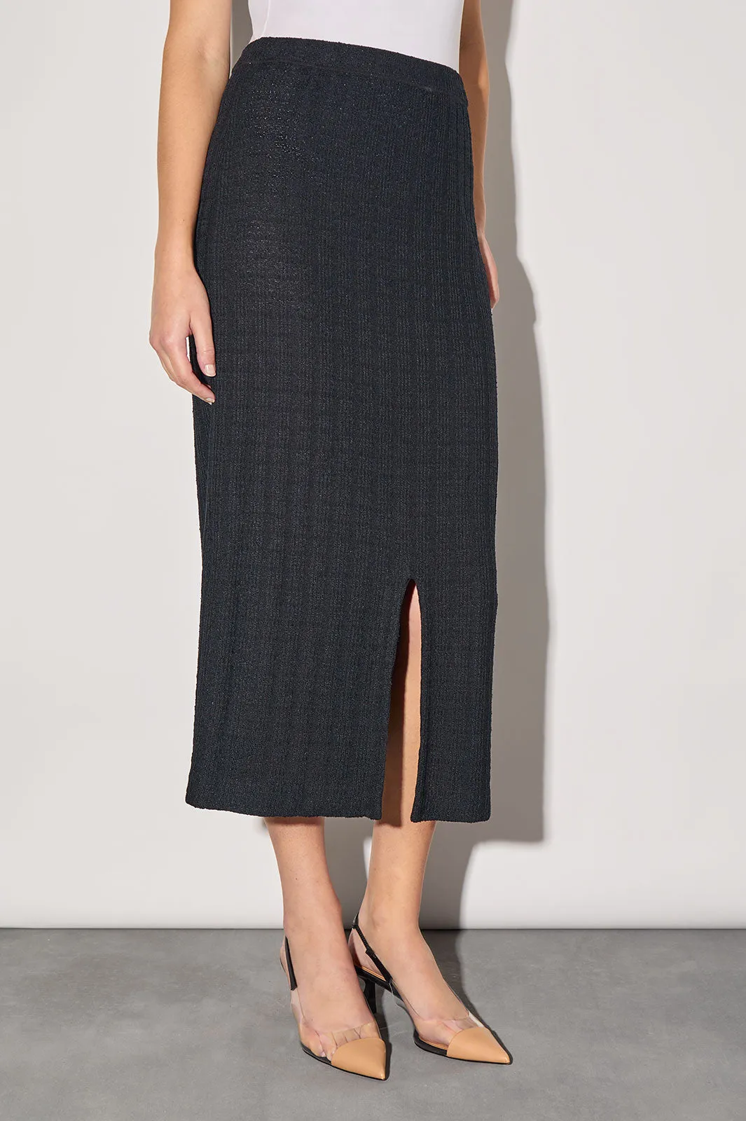 Plus Size Textured Knit Maxi Skirt