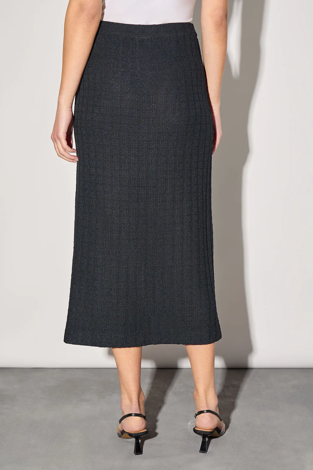 Plus Size Textured Knit Maxi Skirt