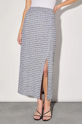 Plus Size Tweed Knit Straight Maxi Skirt