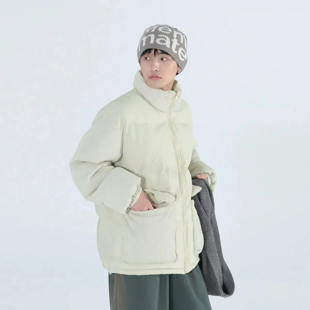 Puffer Jacket With Textured Lining