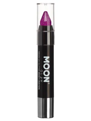 Purple Neon UV Glitter Body Crayons 3.2g Each