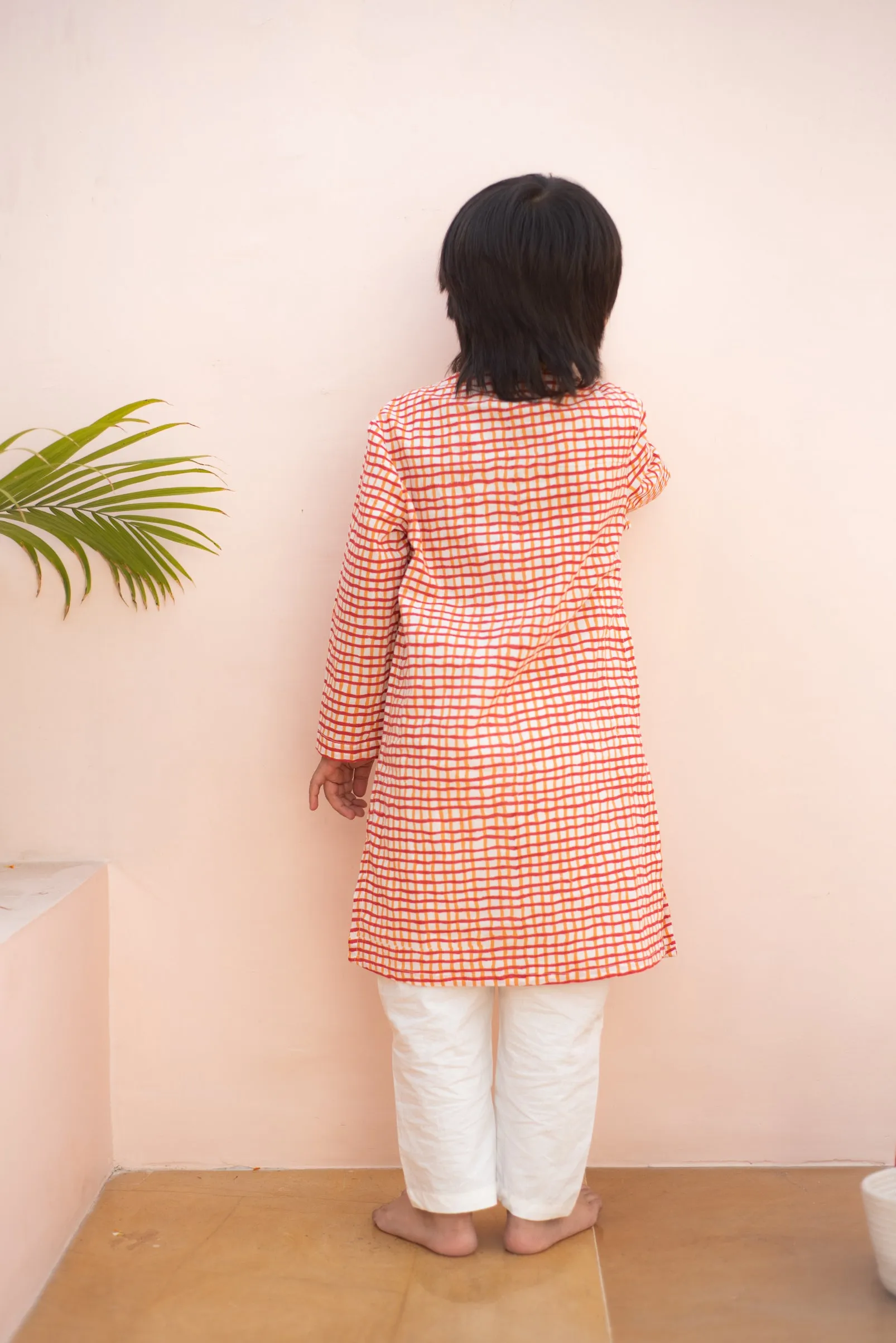 Red Checks Kurta