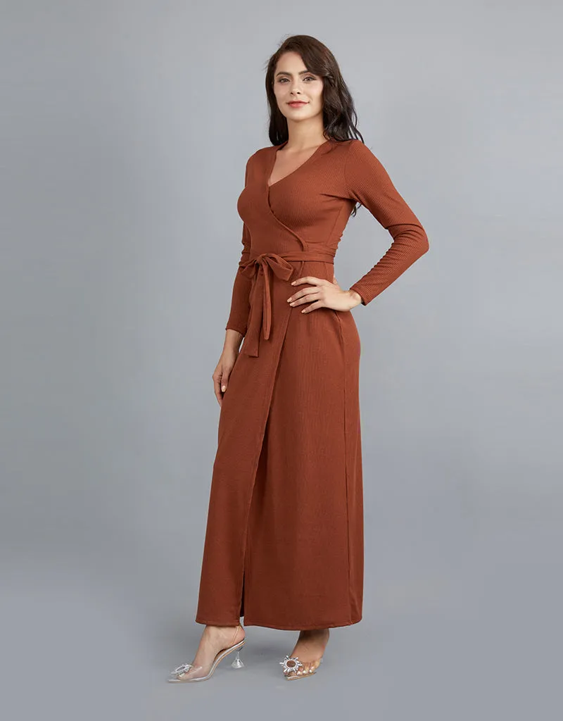 Rib Wrap Around Dress