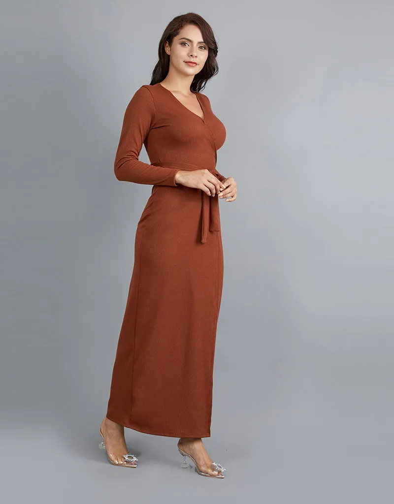 Rib Wrap Around Dress