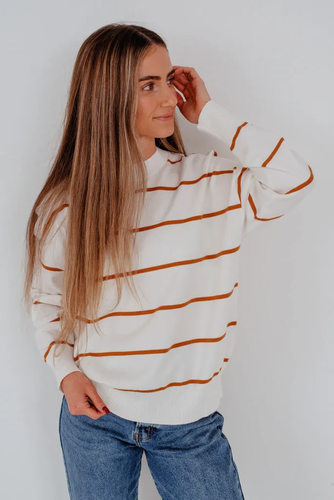 Robbie Sweater-White/Camel