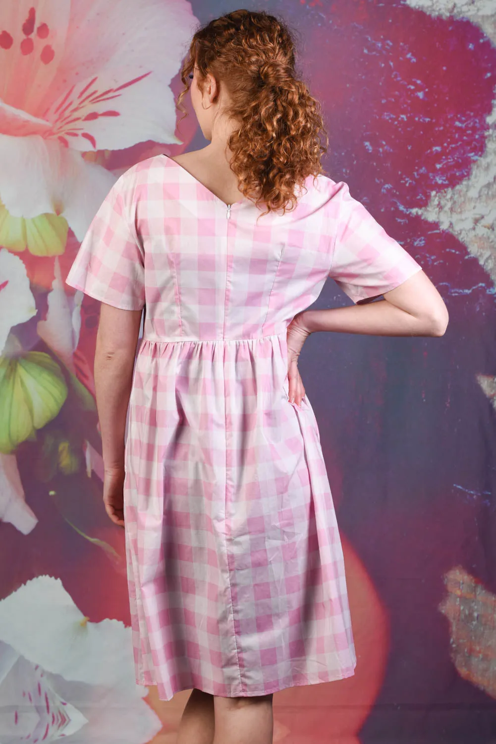 Saski Angel Dress - Pink Check - SALE