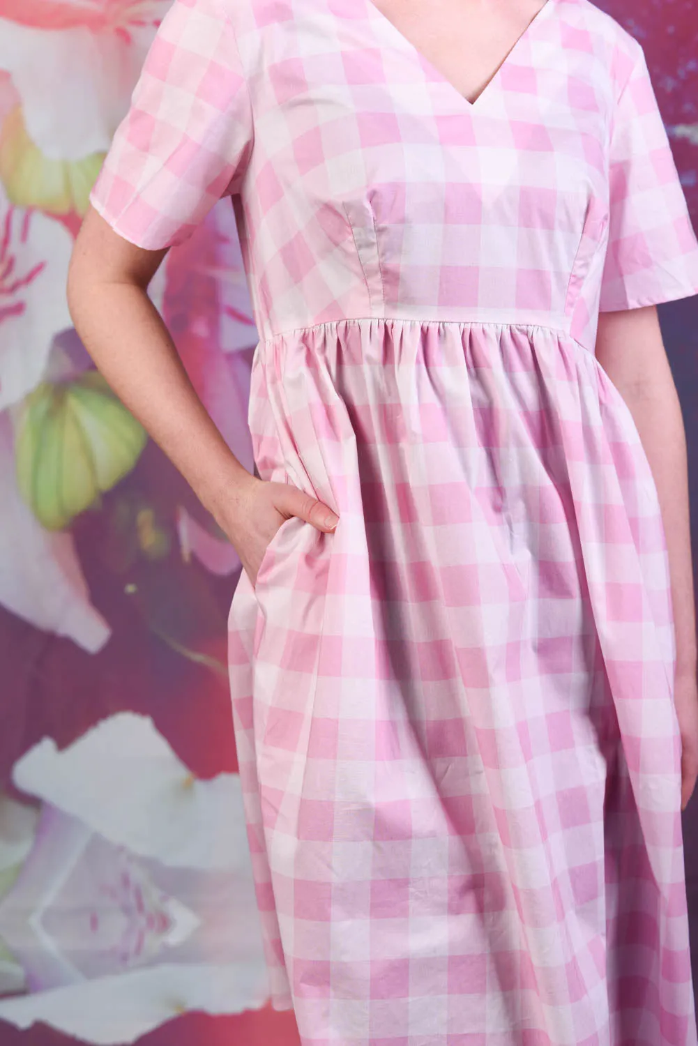 Saski Angel Dress - Pink Check - SALE