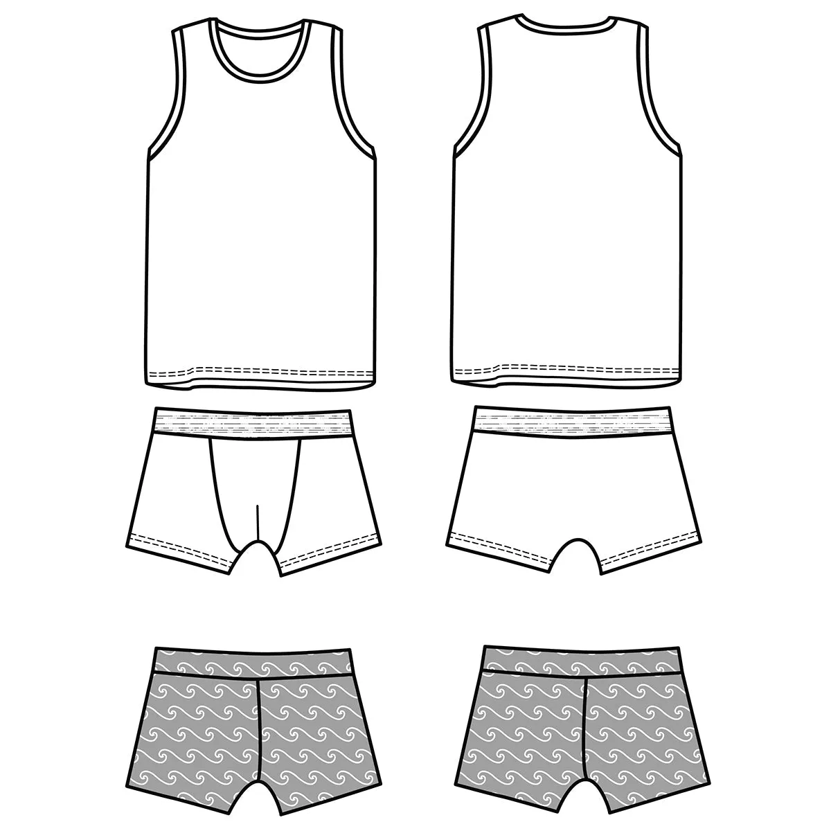 SEBASTIEN Underwear set   swimsuit - Boy 3-12Y - PDF Sewing Pattern