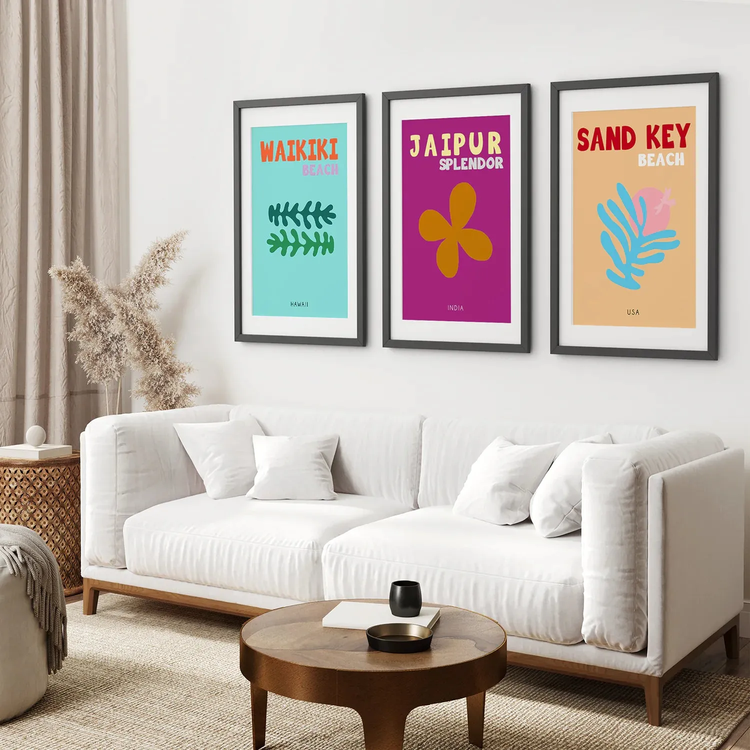 Set of 3 Trendy Y2k Style Posters. Summer Travel Theme