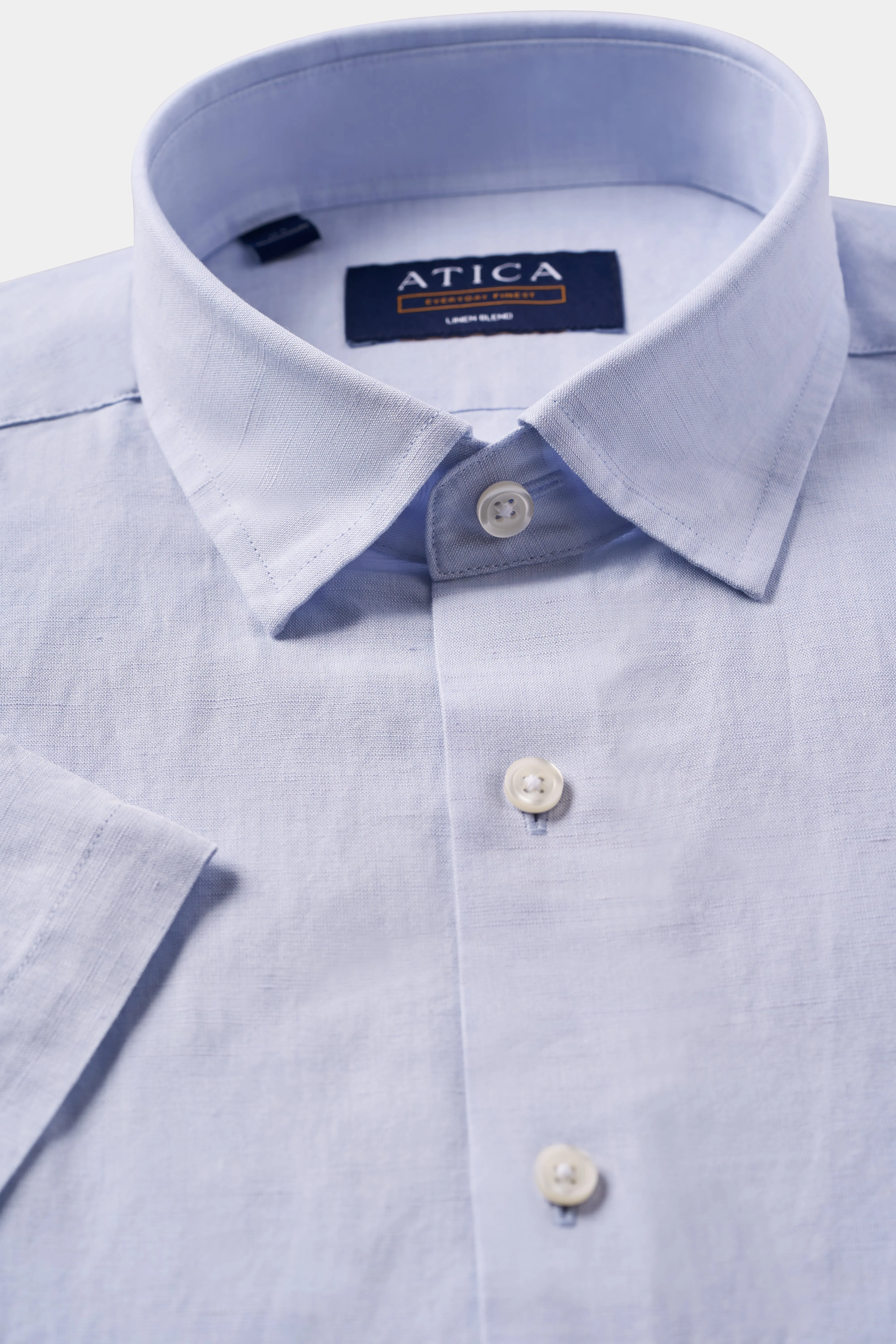 Short Sleeve Linen Shirt- Sky Blue