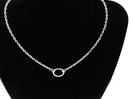 Silver circle necklace. Discreet day collar. Minimalist. Infinity circle. BDSM circle of O ring, Submissive