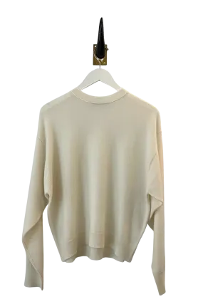 Slouchy Creme Cashmere Crew Sweater