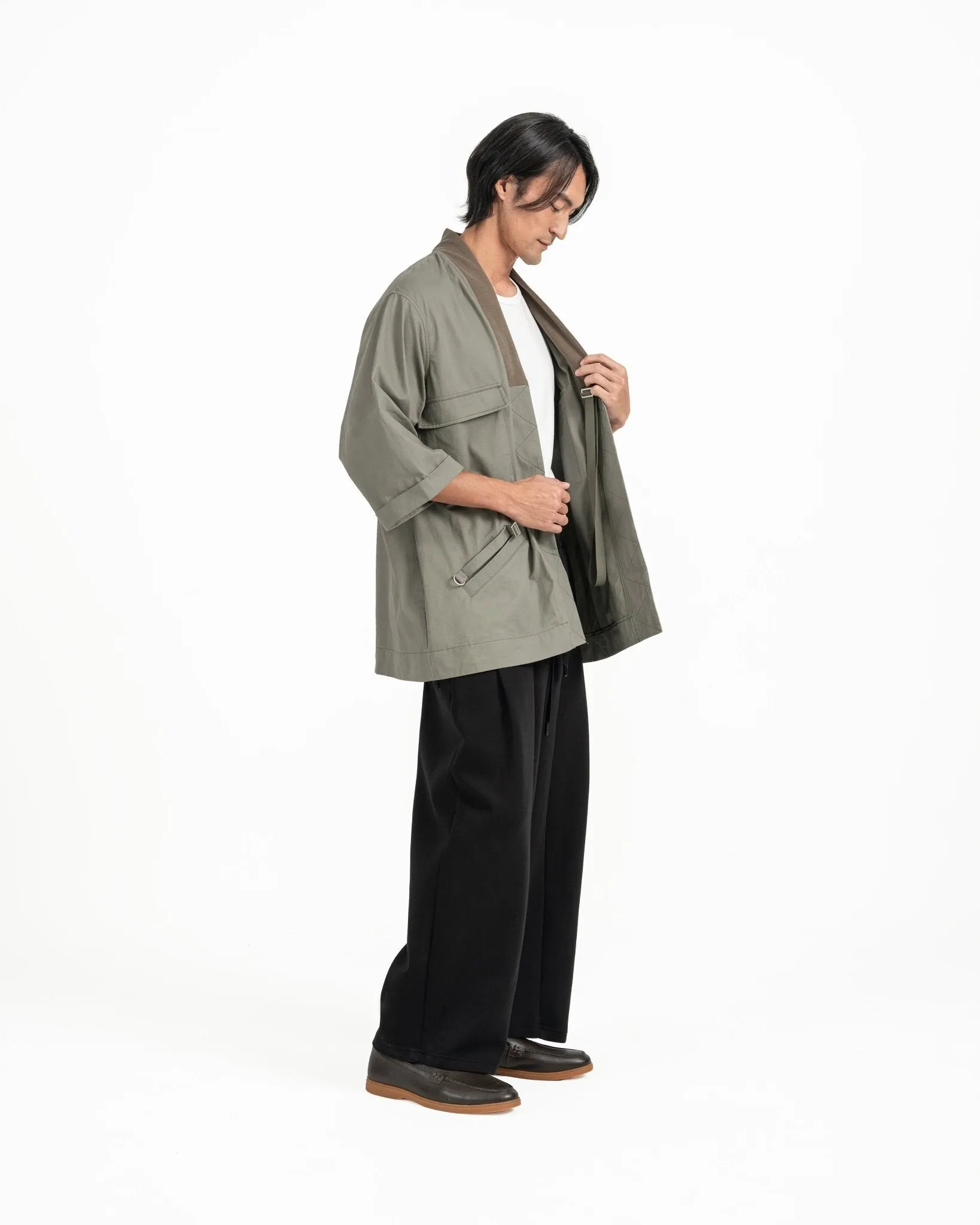 Stark Kimono Coat - Artichoke