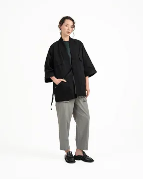 Stark Kimono Coat - Black