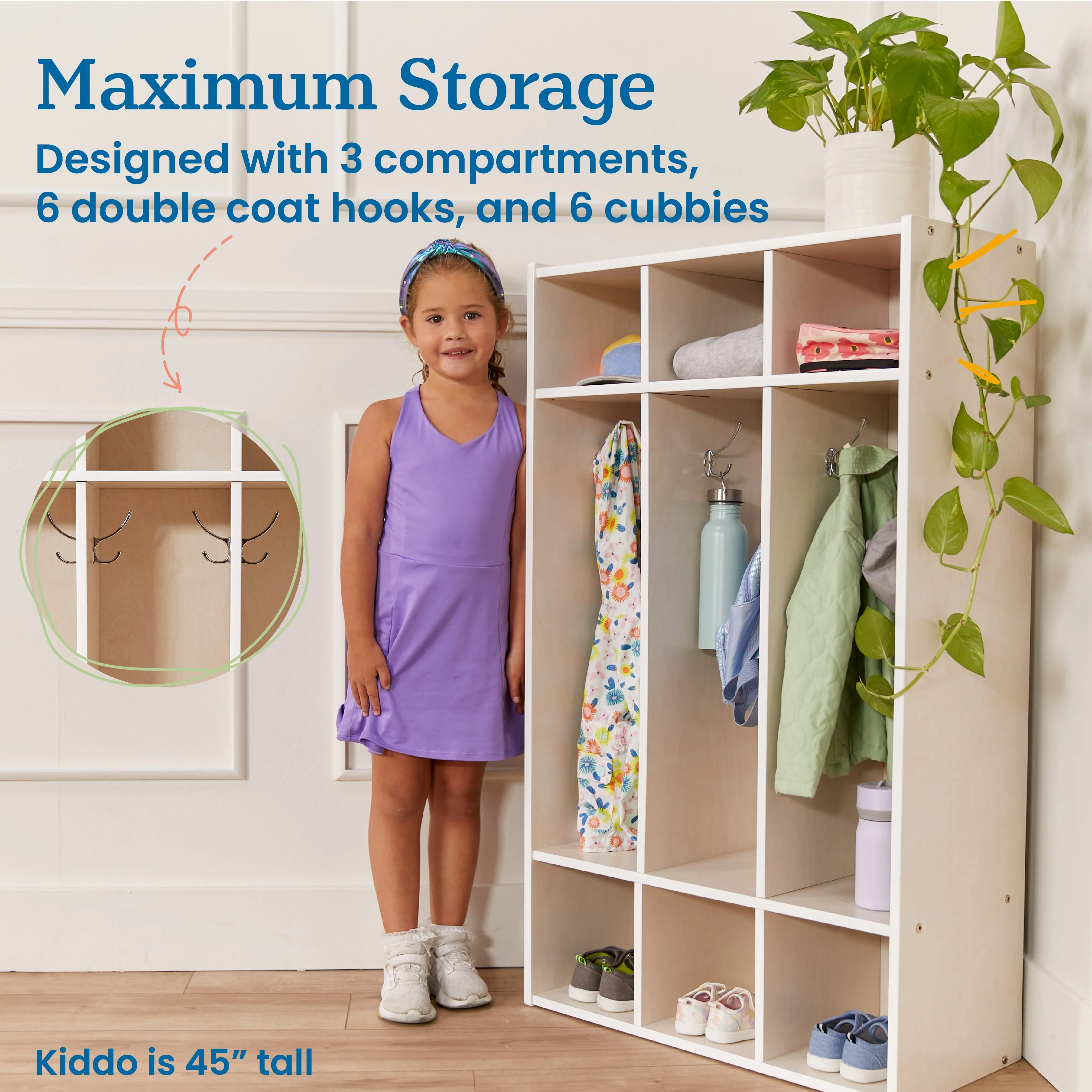 Streamline 3-Section Coat Locker, Classroom Furniture