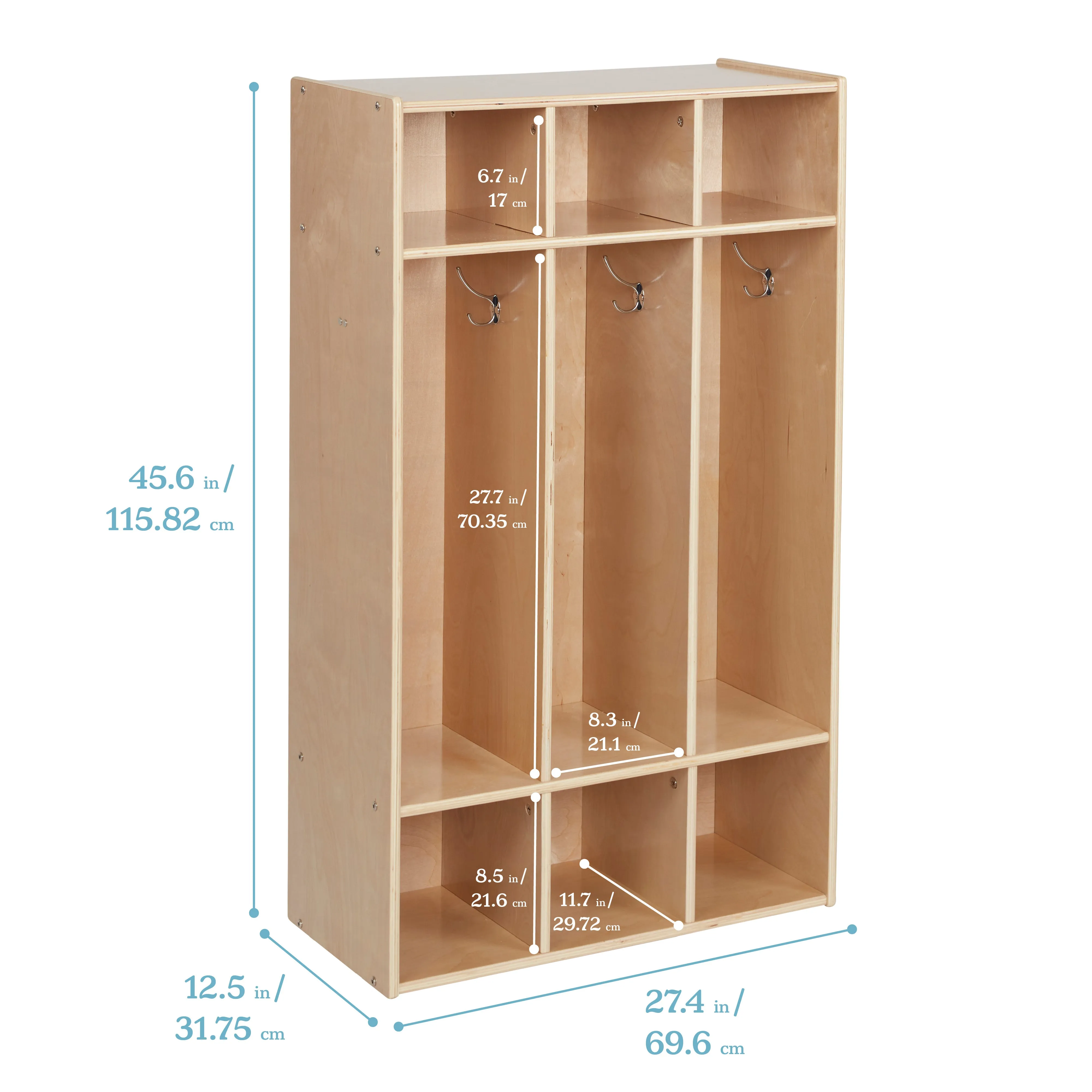 Streamline 3-Section Coat Locker, Classroom Furniture