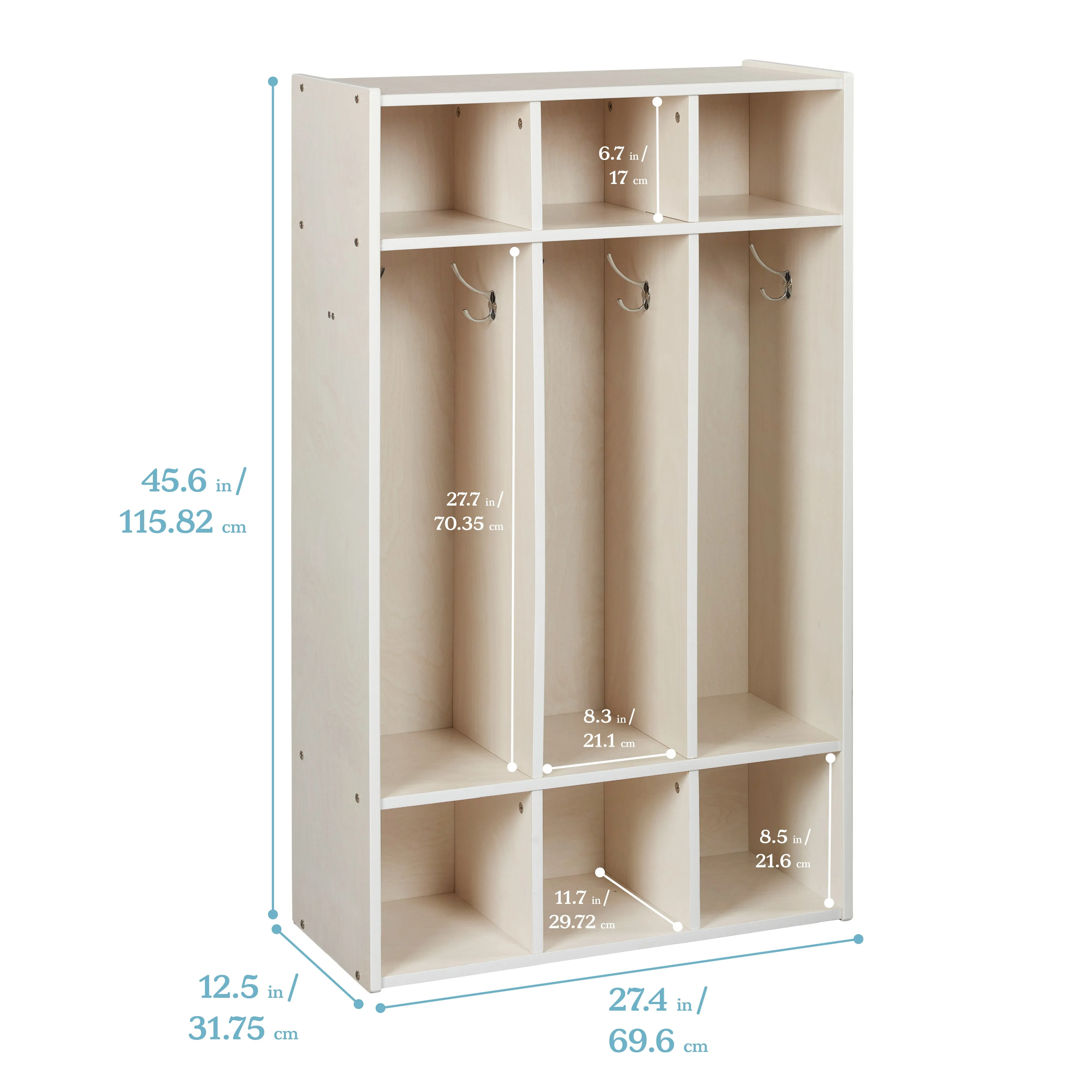 Streamline 3-Section Coat Locker, Classroom Furniture