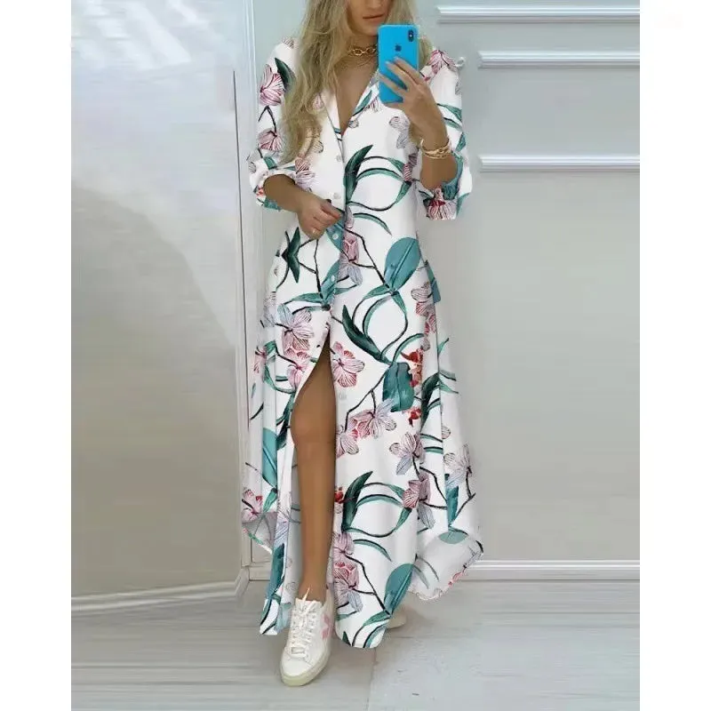 Summer Floral Print Maxi: Sexy Spaghetti Strap Chest Wrap Beach Dress