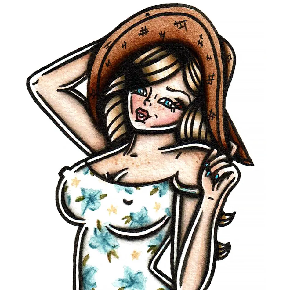 Sundress Pinup Original Painting