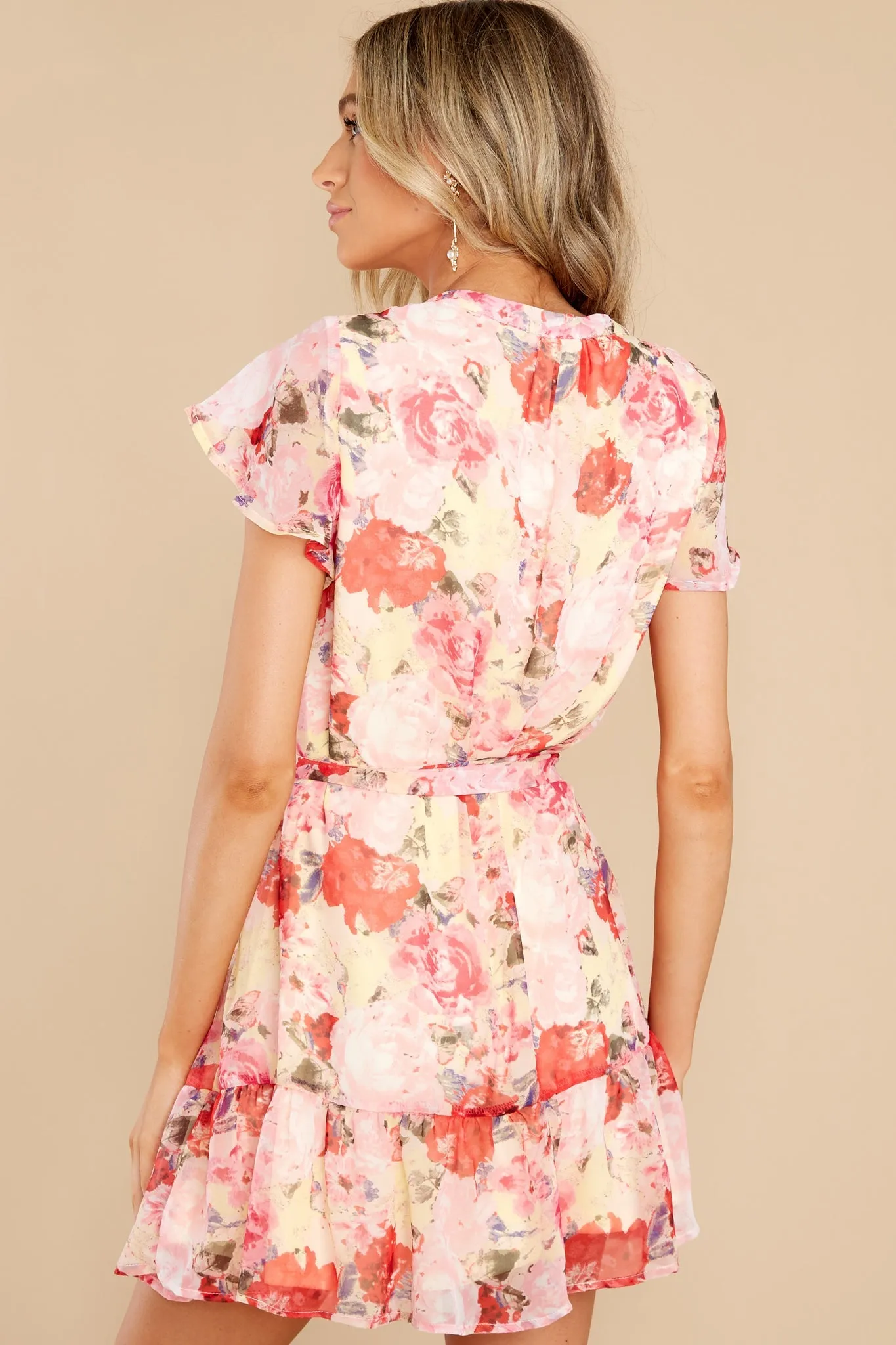 Sunrise Garden Pink Multi Floral Print Dress