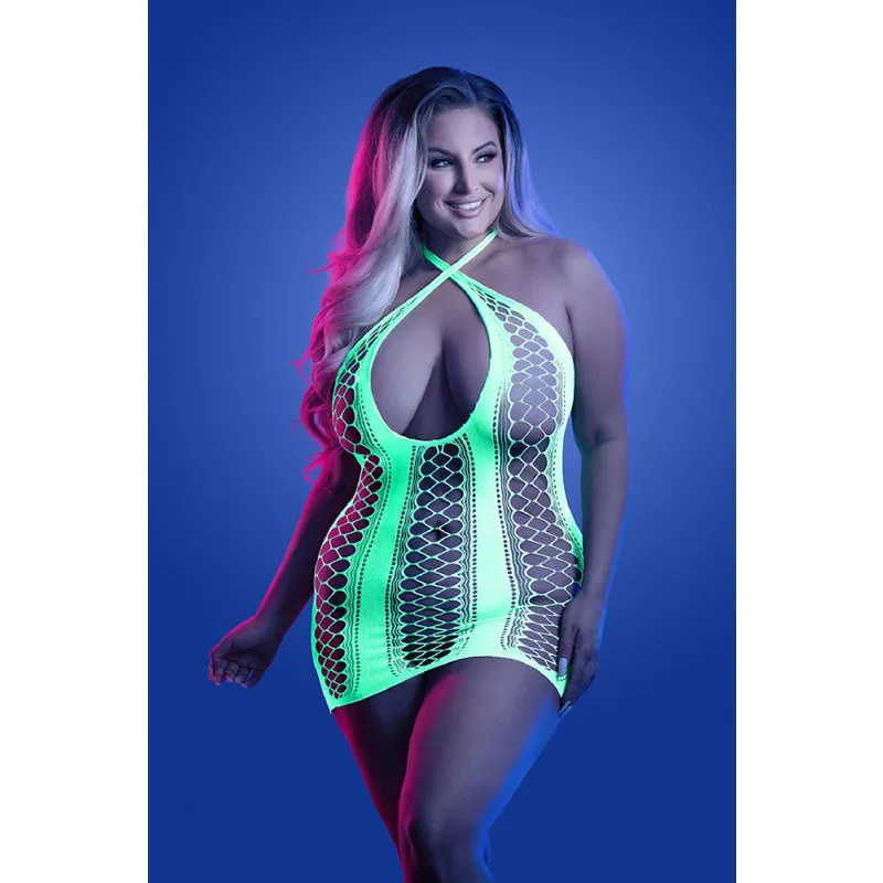 Synthesize Seamless Keyhole Dress - Queen - Neon  Green