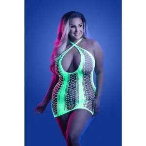 Synthesize Seamless Keyhole Dress - Queen - Neon  Green