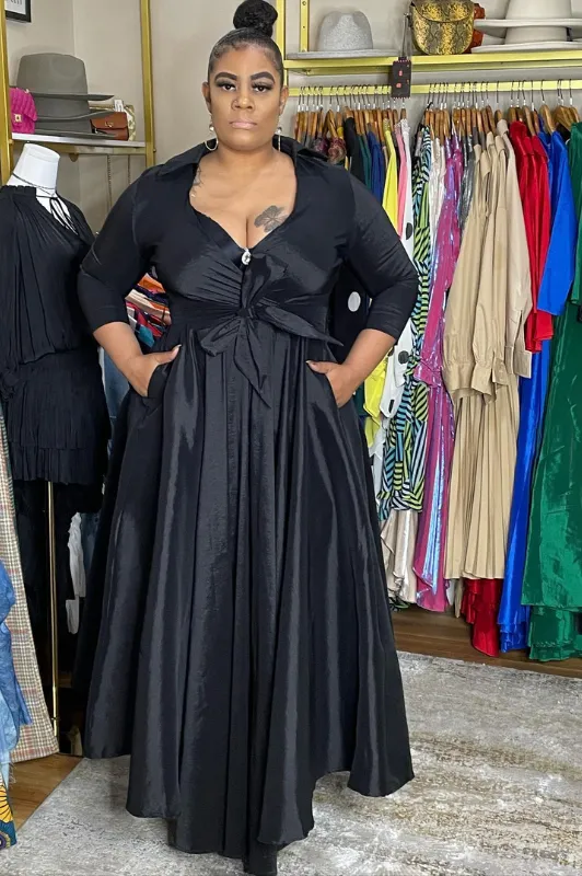 Taffeta Maxi Dress