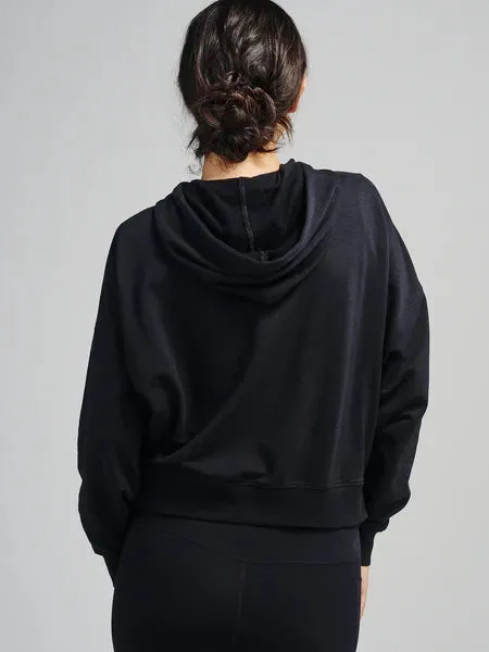 tasc Performance Women's Studio Fleece Hoodie in Black