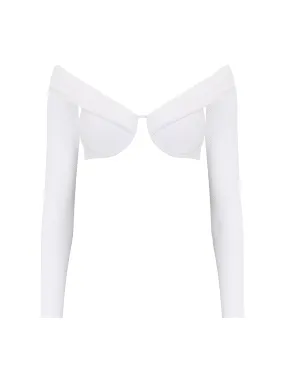 The Bardot Crop - Ivory Honeycomb