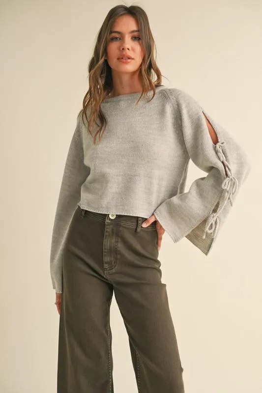 The Basic Bow Sweater Grey