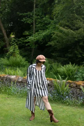 The Terra Tribe Black Stripes Summer Trench Coat