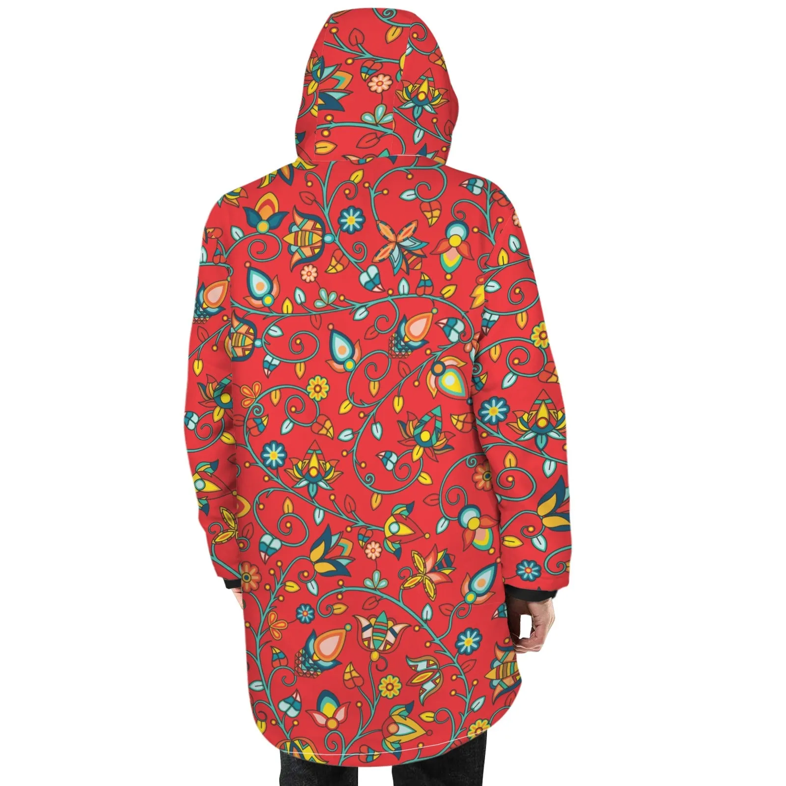 Thorny Path Red Unisex Sherpa Lined Hooded Coat