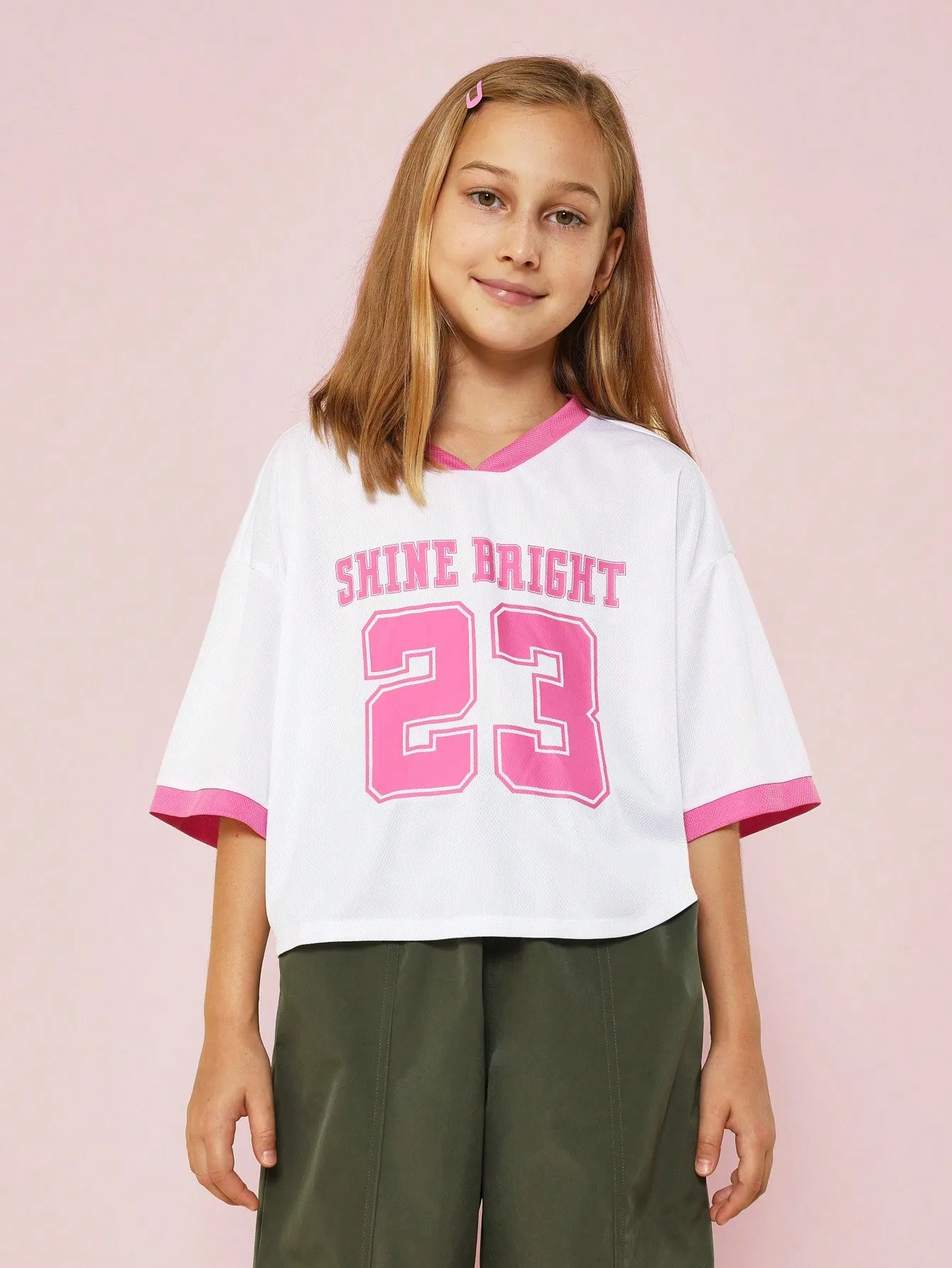 Tween Girls Football Jersey Tee And Cargo Pant 2 Piece Set