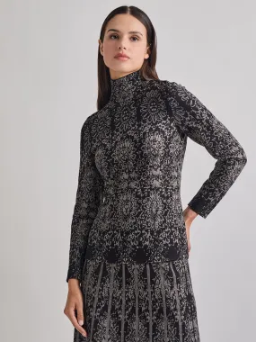 Two-Tone Damask Jacquard Knit Tunic