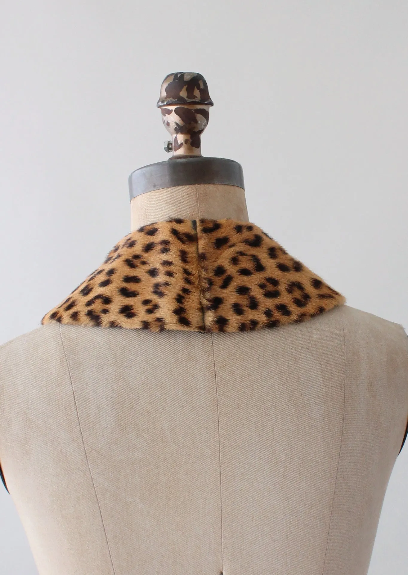 Vintage 1950s Leopard Fur Collar