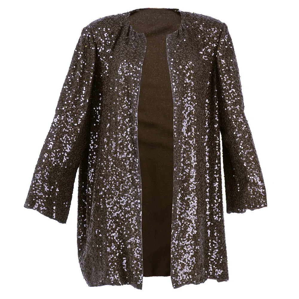 Vintage BLASS 80s Brown Sequin Evening Jacket