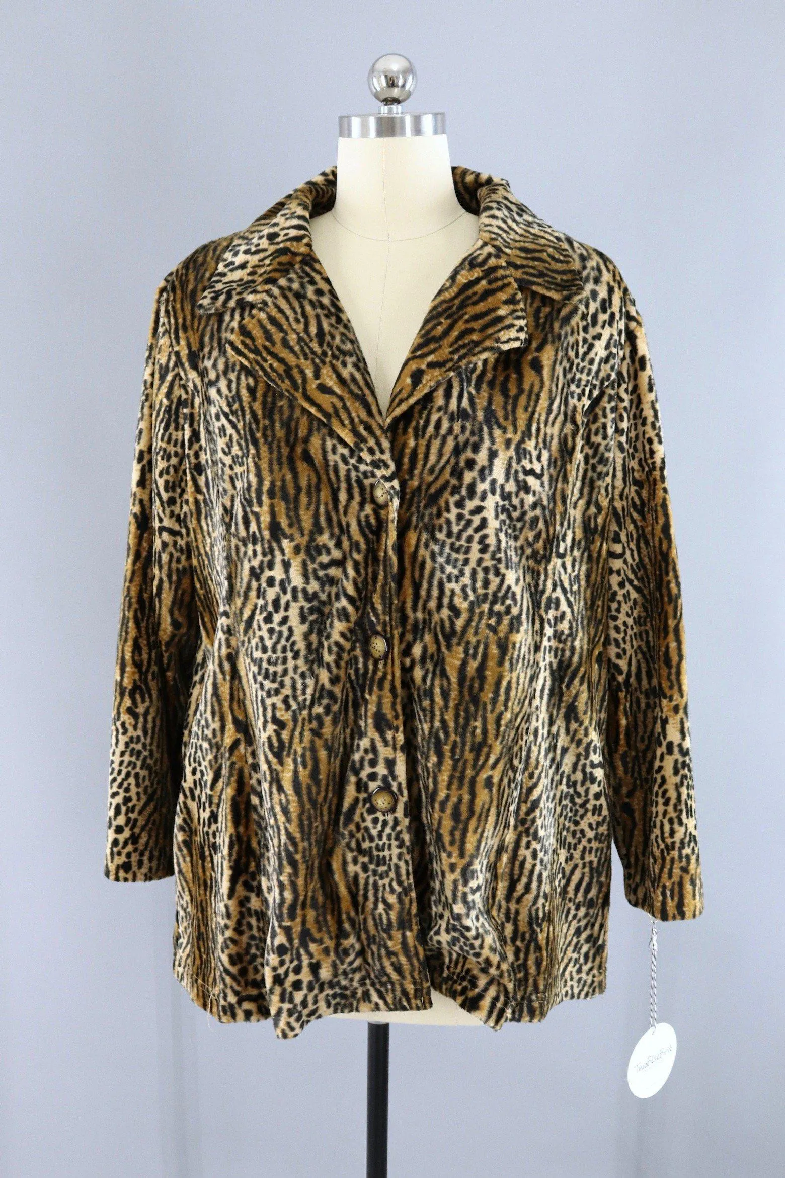 Vintage Faux Fur Leopard Print Jacket