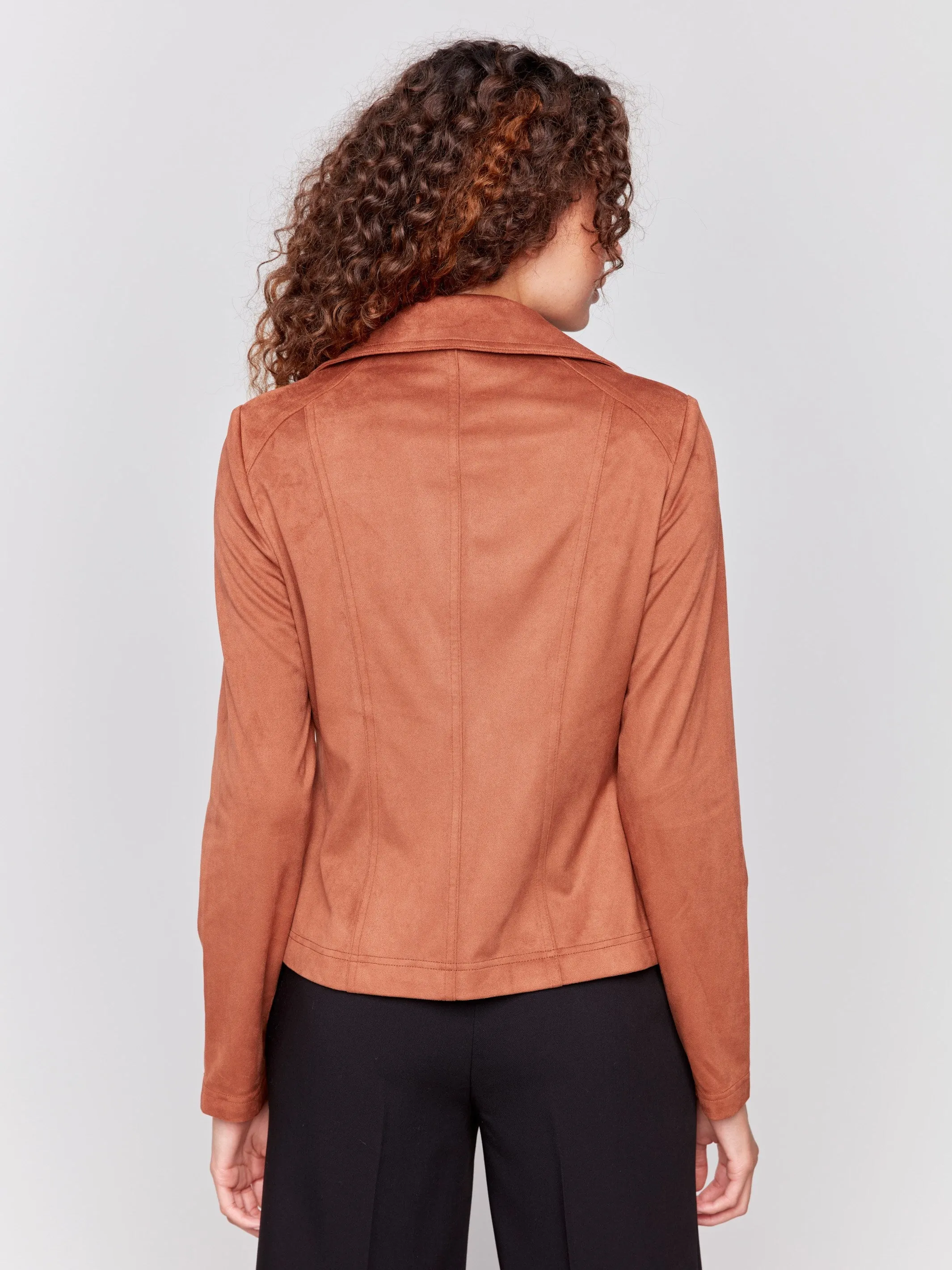 Vintage Faux Suede Perfecto Jacket - Terracotta