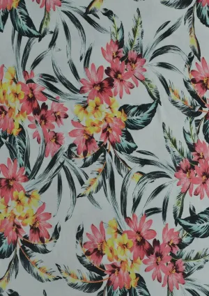 Viscose Jersey Flowers/leaves lightweight Stretch Fabric 60’’ Width Dressmaking D#200