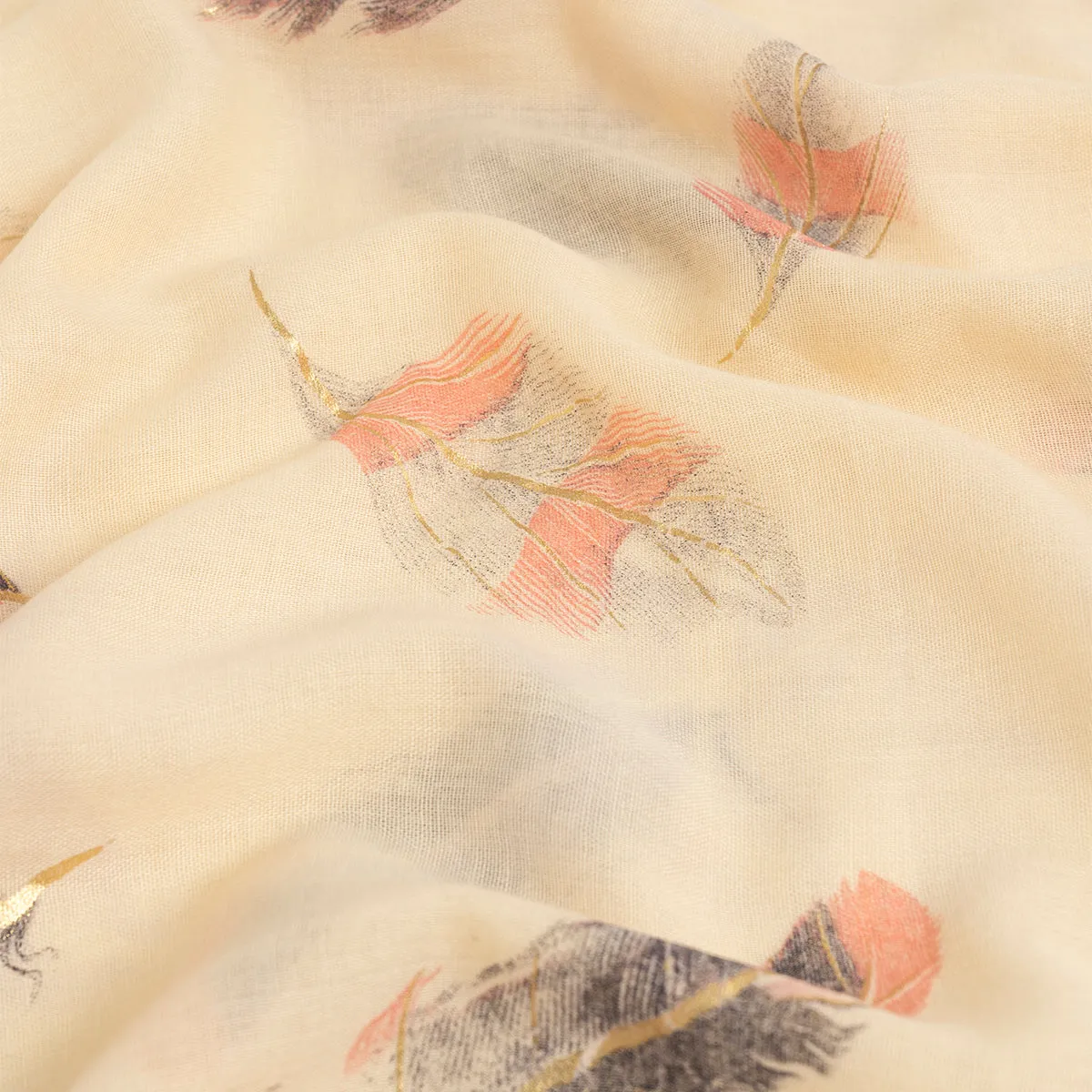 Windy Feathers Lawn Hijabs - Beige