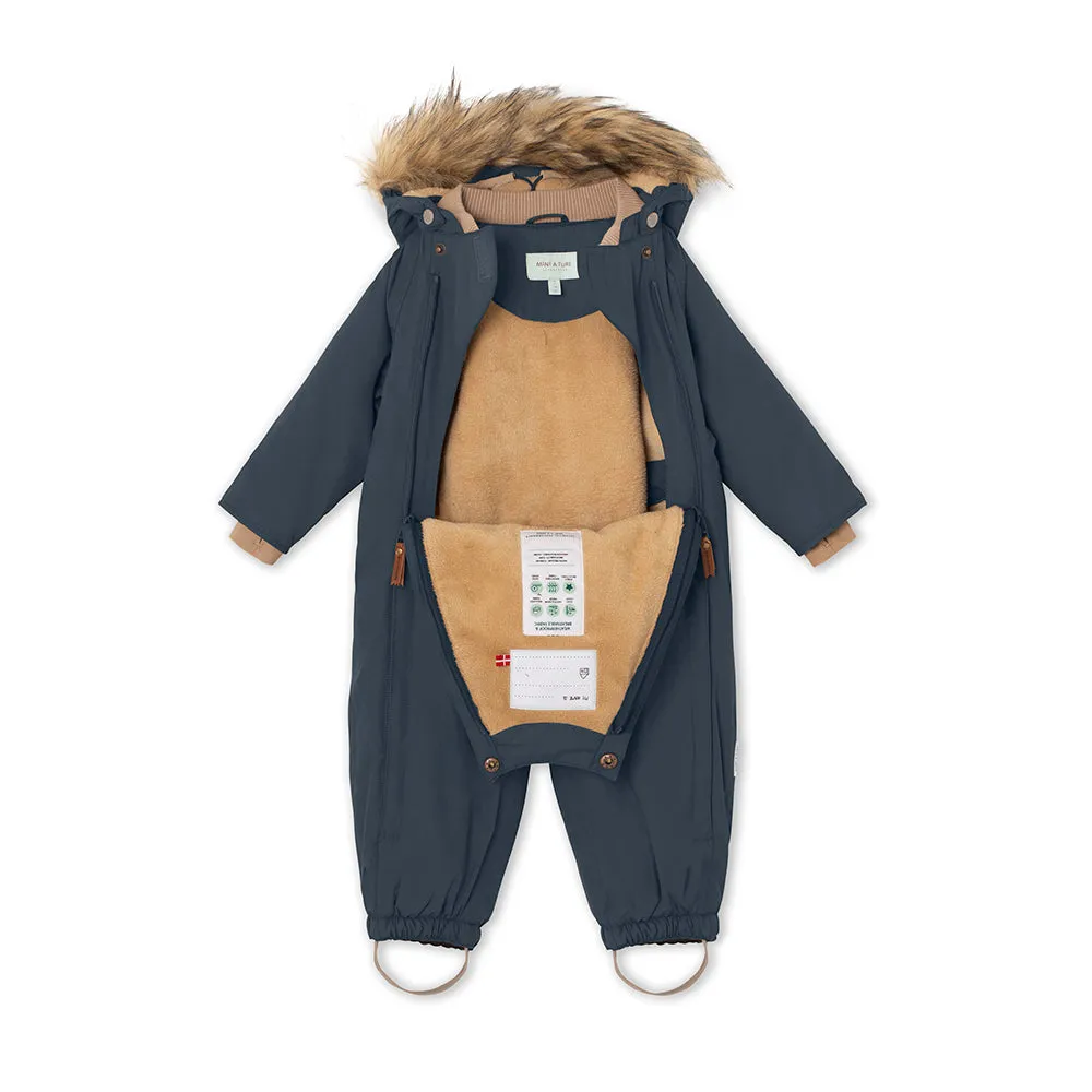 Wisti Fleece Lined Snowsuit Fake Fur. GRS Blue Nights