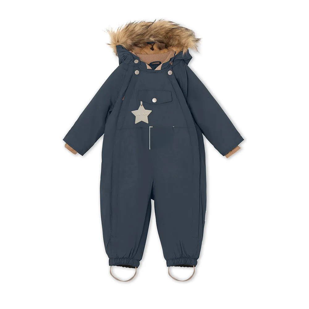 Wisti Fleece Lined Snowsuit Fake Fur. GRS Blue Nights