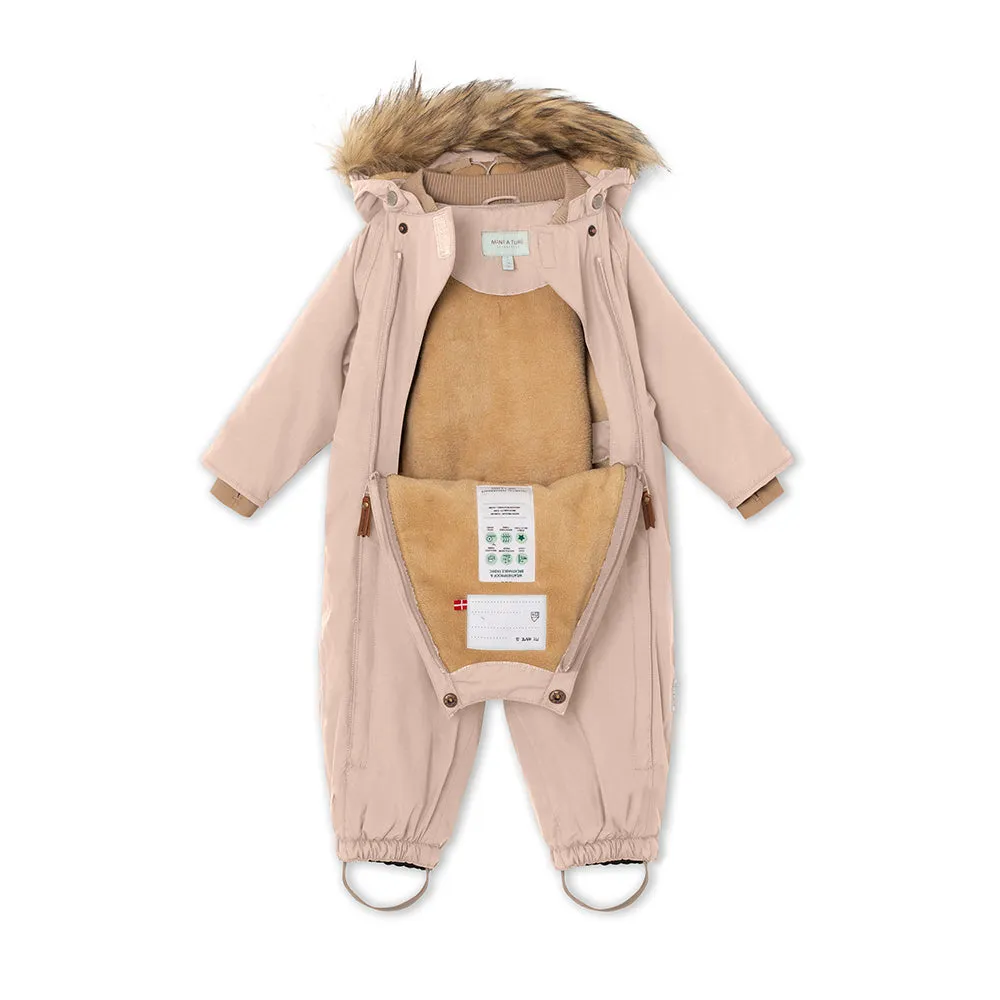 Wisti Fleece Lined Snowsuit Fake Fur. GRS Rose Dust