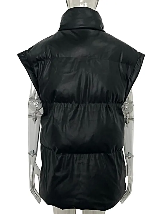 Women's Long Sleeveless Puffer Vest