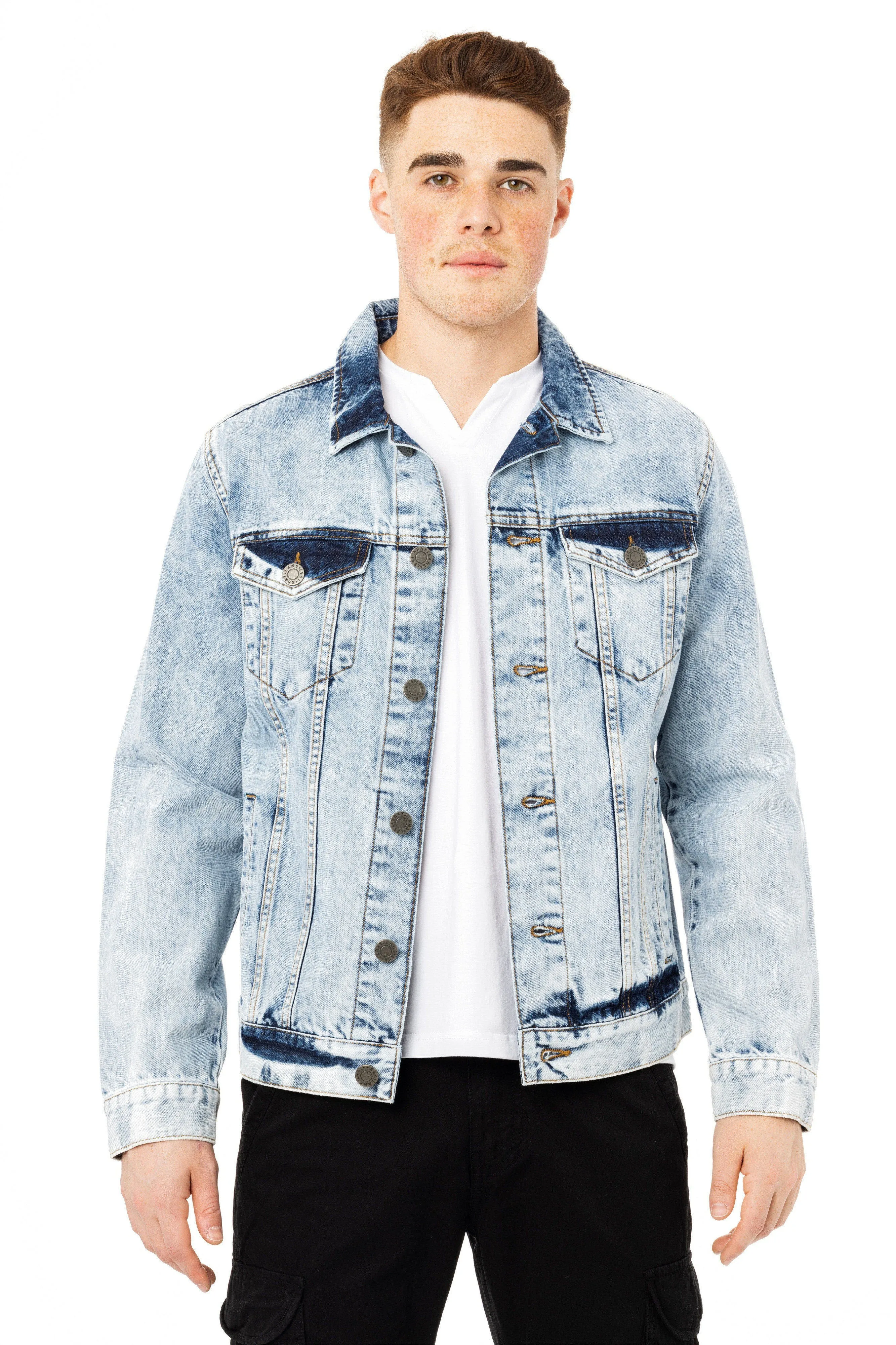 X RAY Men's Casual Biker Denim Jacket