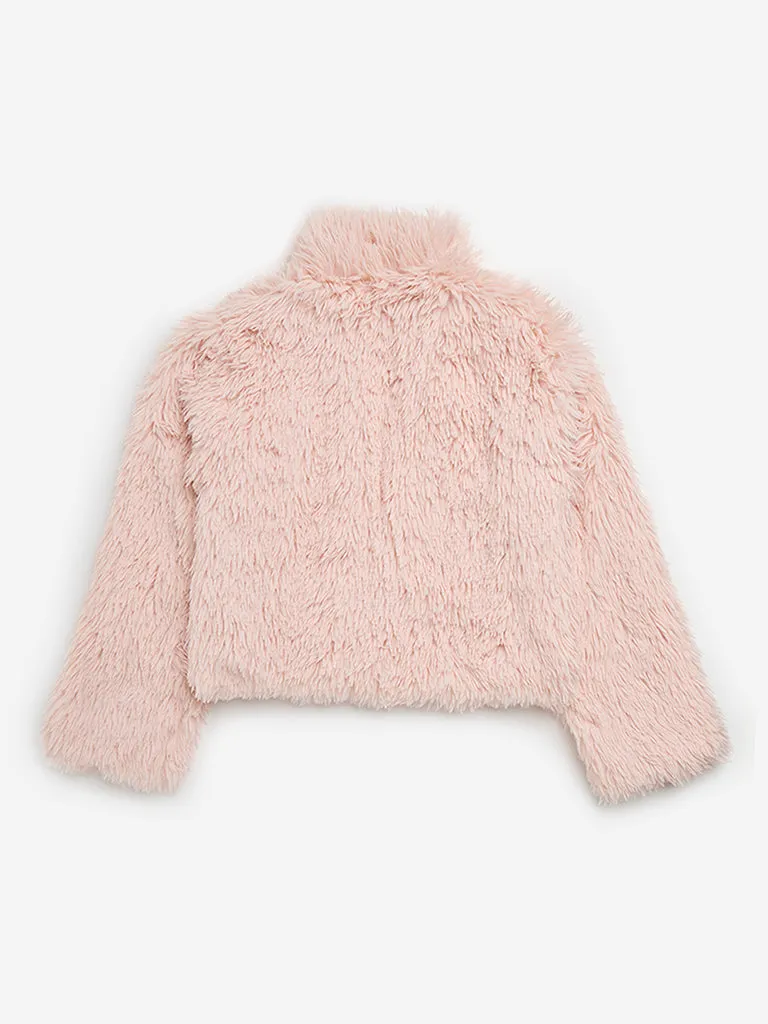 Y&F Kids Pink Faux-Fur Jacket